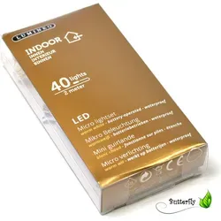 LED Draht Lichterkette warmweiß, Auswahl:40 LEDs Warmweiß