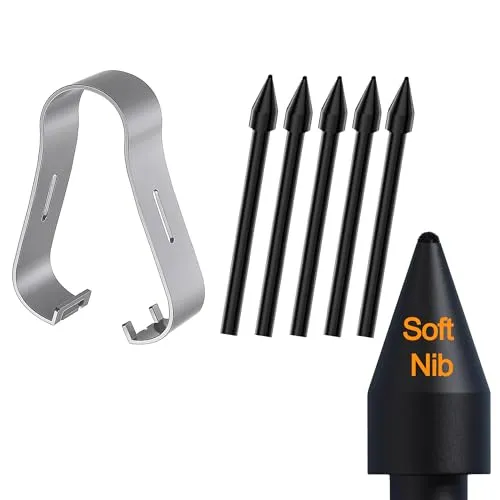 5x Originale Spitzen für Samsung S Pen Galaxy Tab S10 Lite/FE+ Plus/Ultra | für Samsung S Pen Glaxy Tab S10 Lite/FE/FE+ Plus/Ultra & S9 + Plus/FE+ Plus/Ultra &S6 Lite&S7 FE&S8, Originale Felt, Schwarz