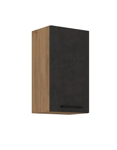 Küchen-Preisbombe Hängeschrank 40 cm Vigo Matera Grau + Eiche Lancelot - Hängeschrank 40 cm mit 2 Einlegböden, leisen Scharnieren und wählbarem Türanschlag. Ideal für die Küchenzeile und perfekt kombinierbar mit dem Küchenmodell VIGO.