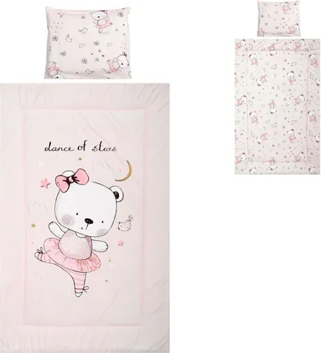 Lorelli Kinderbettwäsche 3-teilig, Decke 140 x 95 Kissen 43 x 35 Laken 150 x 100 rosa
