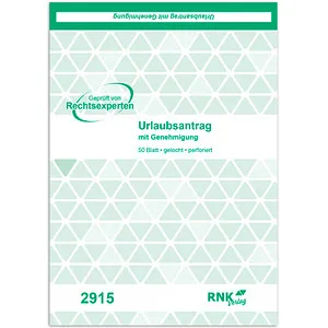 RNK-Verlag Urlaubsantrag Formularbuch 2915, 1 Block