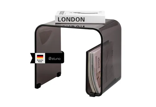 eluno Beistelltisch 2in1 aus Acryl mit Magazinhalter (1-St) in schwarz von eluno