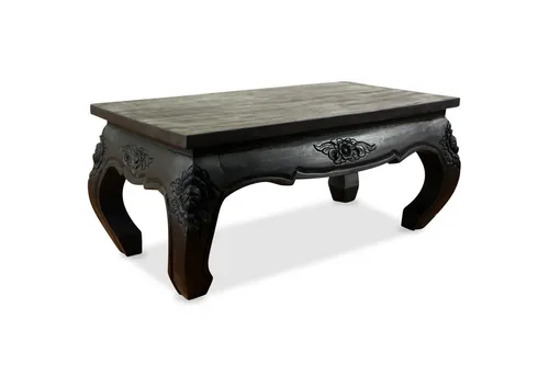 livasia Opiumtisch mit Schnitzerei, 80x40x35cm, schwarz von livasia
