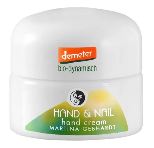 Martina Gebhardt Handcreme Hand Nail, 15 ml - Handcreme mit natürlichen Inhaltsstoffen, pflegt Hände und Nägel intensiv und enthält wertvolles pflanzliches Vitamin E für ein geschmeidiges Hautgefühl.