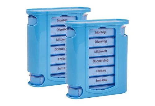 Wellgro Pillendose 2x Tablettenbox für 7 Tage je 4 Fächer pro Tag
