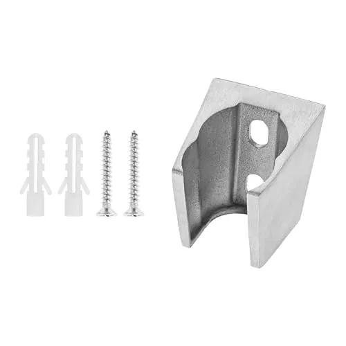 Hicello Duschkopfhalterung aus massivem Edelstahl, verchromte Duschhalterungen zur Wandmontage mit Schrauben, zwei Kartenfächer, doppelte Duschhalterung