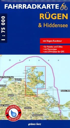 Fahrradkarte Rügen & Hiddensee mit Rundtour