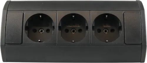 Kalb 3-fach Ecksteckdose mit Alugehäuse - Praktische Ecksteckdose mit 1m Kabel und EU-Stecker, platzsparend und ideal für jede Wohnumgebung. Robust aus Aluminium und Kunststoff.