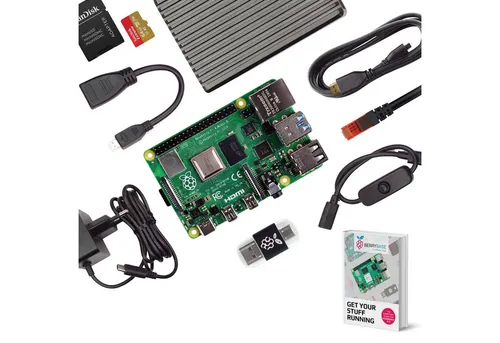 Raspberry Pi 4B Pro Kit 4GB - Der leistungsstarke Einplatinenrechner - Einplatinenrechner mit ARM Cortex-A72 Prozessor, 4K Dual-Bildschirmausgabe und umfassenden Konnektivitätsoptionen für deine Projekte.