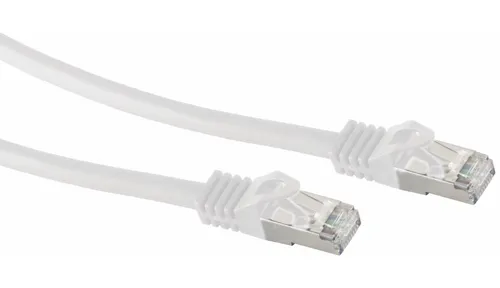 RJ45 Patchkabel S/FTP (PIMF), m. CAT.7 Rohkabel, 3 m, weiß