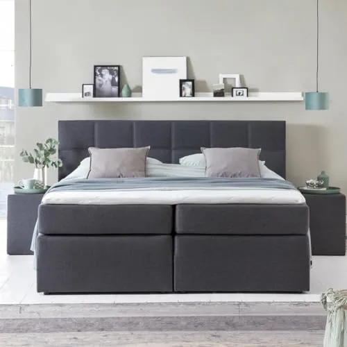 3F FURNITURE FOR FRIENDS Boxspringbett Bea 180x200 cm in grau von Furniture for Friends