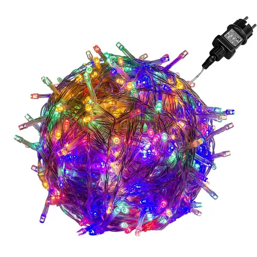 VOLTRONIC LED Lichterkette IP44 Innen & Außen, 100 LEDs, transparent Kabel, bunt