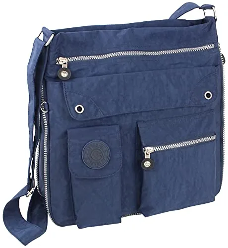 CF CATTERFELD Umhängetasche - Leichte Damen Schultertasche für jeden Tag - Umhängetaschen mit großem Hauptfach, mehreren Außentaschen und verstellbarem Schultergurt. Pflegeleichtes Nylon-Material, ideal für den täglichen Gebrauch.