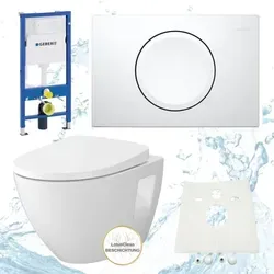 Geberit Vorwandelement Vento WC Spülrandlos Komplettset Delta 15 - Komplettset für die einfache Installation von spülrandlosen Wand-WCs. Inklusive Zubehör und schallschutzoptimiert. Ideal für moderne Badezimmergestaltungen.