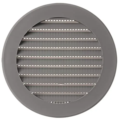 Ø 100mm Grau Rund Kunststoff Lüftungsgitter - Abluft Zuluft Gitter