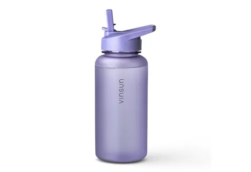 Vinsun Trinkflasche Sportflasche mit Strohhalm 1L - Wasserflasche Tritan auslaufsicher, BPA frei, Bruchsicher, geruchs- & geschmacksneutral, geringes Gewicht