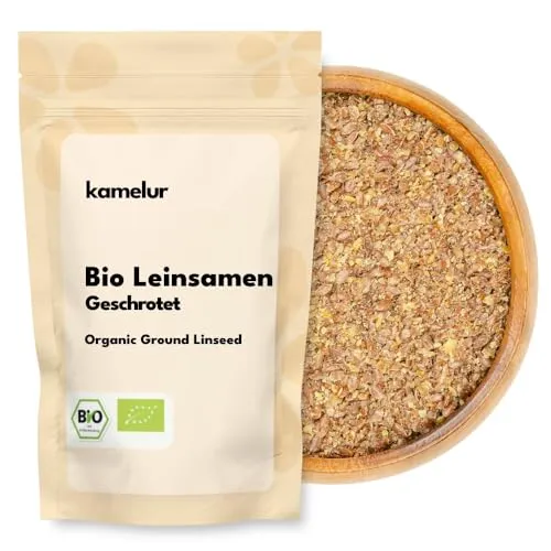 Kamelur Bio Leinsamen geschrotet (500g) - BIO Leinsaat geschrotet gequetscht aus kontrolliert biologischem Anbau