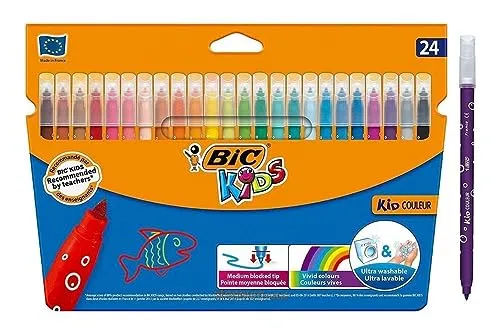 Bic Filzstifte Kids Couleur, 24 Stück, auswaschbar von BIC