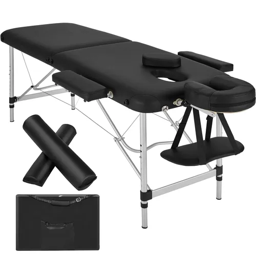 tectake 801044 Klappbare Massageliege - Massageliege aus Aluminium, höhenverstellbar und mobil – ideal für entspannende Massagen mit bequemer Polsterung und hoher Belastbarkeit bis 230 kg.