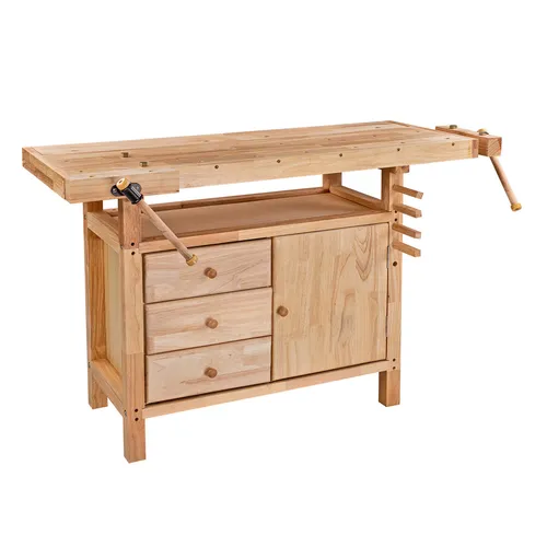 Hobelbank Werkbank Holz Narvik 125x50x85 cm