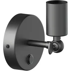 ledscom.de Wandleuchte FETRO, Schalter, schwarz matt, rund, 1x E27 max. 60W