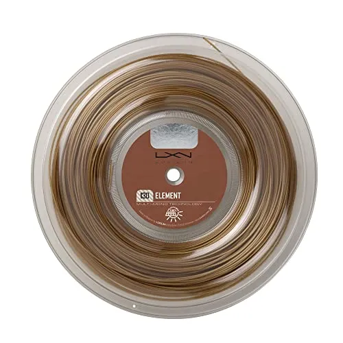 Wilson Unisex Element 130 200M Reel Strings – Bronze - Tennissaiten für vielseitige Sportarten, 200 Meter lange Rolle für optimale Leistung und Haltbarkeit