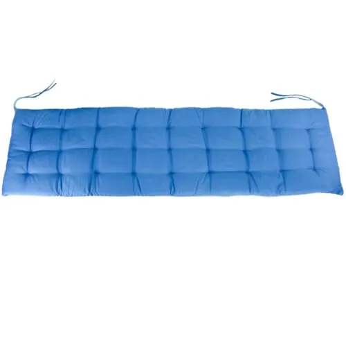 Auflage für Gartenbank 150 x 40 x 4 cm Sitzpolster mit Steppung und Bändchen, Farbe:blau