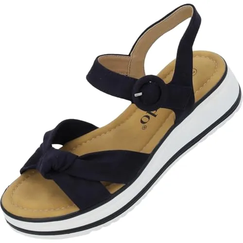 Palado Sandalen Damen Ebelli – modische Pantoletten - elegante Sommerschuhe - bequeme Sandaletten mit verstellbaren Riemen Blau UK4,5 - EU37