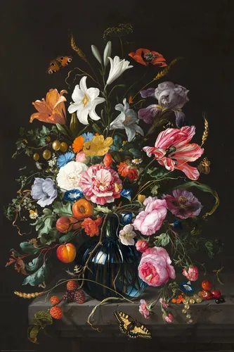 Bild VASE MIT BLUMEN BH 60x90 cm bunt Kunstdruck Gemälde Wandbild