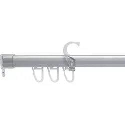 Liedeco U-Schiene U-STORELAU01GS, 1-läufig, Fixmaß, Metall silberfarben 1,95 cm x 130 cm x 1,6 cm