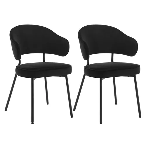 Esszimmerstühle 2er Set Polsterstuhl Küchenstuhl Gepolstert Schwarz
