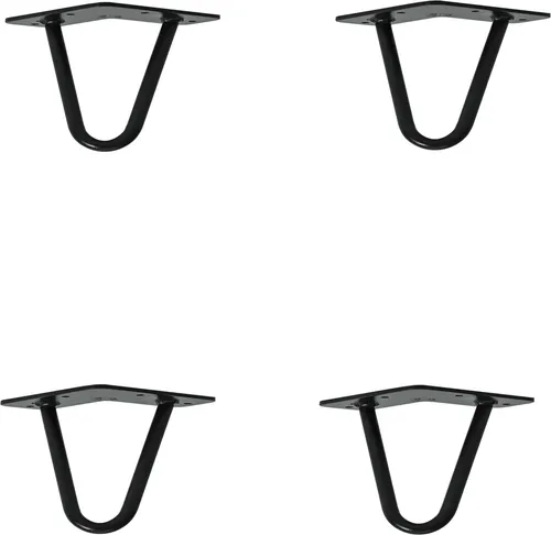 Natural Goods Berlin HAIRPIN Legs - 10 cm Tischbeine, Schwarz, 4 Stück - Ideal für DIY-Projekte: Diese stabilen Haarnadelbeine aus 12mm Rundstahl bieten optimale Unterstützung für Esstische, Couchtische und mehr. In verschiedenen Farben erhältlich, inklusive Schrauben!