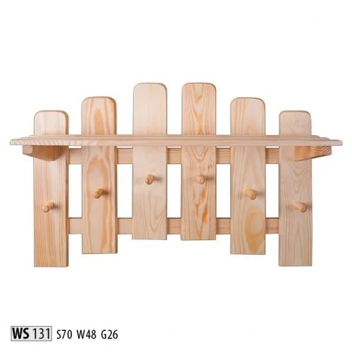 Garderobenpaneel Wandgarderobe 6 Haken 70x48 cm aus massivem Kiefernholz - Praktische Wandgarderobe mit 6 Haken, ideal für Flur und Arbeitszimmer. Aus robustem Kiefernholz gefertigt, bietet sie eine moderne und stilvolle Lösung für die Aufbewahrung Ihrer Kleidung.