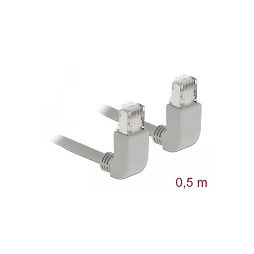 DELOCK Netzwerkkabel RJ45 Cat.6A S/FTP oben / oben gewinkelt