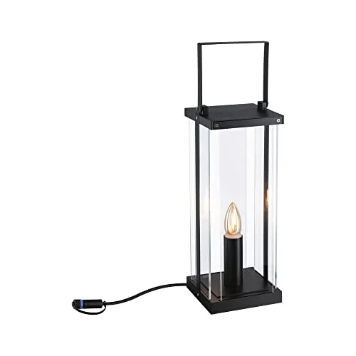 Paulmann Classic Lantern 40 - Beleuchtungssystem Plug & Shine 2W Anthrazit - Lampen für den Außenbereich, 40 cm hohe klassische Laterne mit goldenem Licht schafft Atmosphäre und ist ein dekorativer Hingucker auf Terrasse oder Balkon.