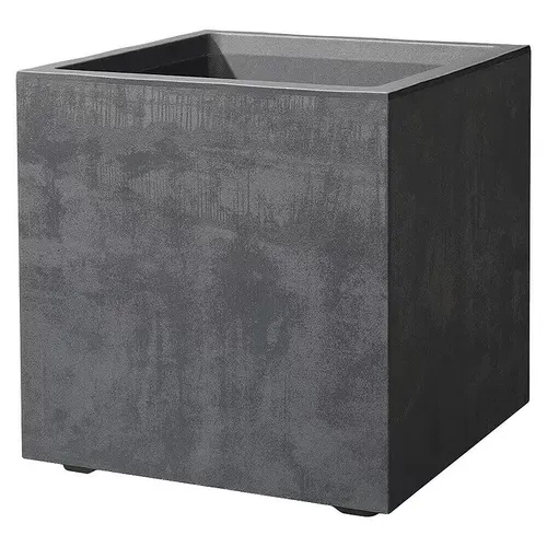 Deroma Pflanztopf Millenium Kunststoff anthrazit 39 x 39 cm - Pflanzkübel aus robustem Kunststoff, ideal für Innen- und Außenbereiche, bietet eine moderne Optik und optimale Drainage für Ihre Pflanzen.