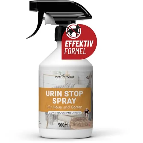 naturetrend Urin Stop für Hunde & Katzen 500ml - Zahnpflegeartikel, milder Hunde- und Katzenabwehrspray, der unerwünschtes Markieren effektiv stoppt und auf verschiedenen Oberflächen rückstandslos einsetzbar ist.