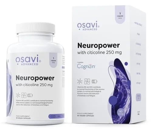 Osavi - NeuroPower mit Citicolin | 250 mg hochwertiger Wirkstoff zur gezielten Mikronährstoffversorgung - Für Fokus & kognitive Leistung - 90 vegane Kapseln