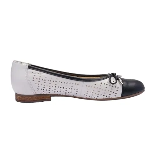 Produktbild ara Damen Sardinia Ballerinas, Schwarz, Weiß, 41.5 EU