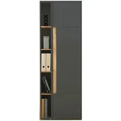 Furn.Design Aktenschrank Set Center in grau matt und Wotan Eiche - Büroschränke mit elegantem Design für das Homeoffice, inklusive höhenverstellbarer Regalböden und flexibler Türmontage für individuellen Stauraum.
