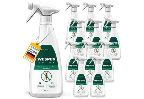 SILBERKRAFT Wespenspray 500 ml – Effektiver Wespenabwehr - Das SILBERKRAFT Wespenspray bietet zuverlässigen Schutz vor Wespen und Bienen. Mit Geraniol wirkt es langanhaltend und ist einfach anzuwenden. Ideal für Haus, Balkon und Garten.