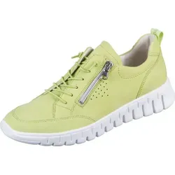 Waldläufer H-Birdy Damen Komfort Schnürschuhe - Gelb/Grün 40 EU - Sneaker für Damen mit H-Weite und seitlichem Reißverschluss für einfachen Einstieg. Ideal für Alltag und Freizeit, mit herausnehmbarem Fußbett für individuellen Komfort.