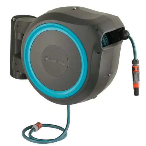 Gardena 18620-20 Wand-Schlauchbox RollUp M/L 25m - Schlauchwagen & -halter, praktische Wand-Schlauchbox mit automatischem Aufwickeln und extra Stauraum für 25m Schlauch - ideal für Ihren Garten!
