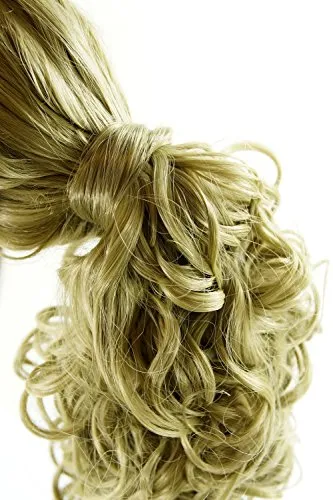 WIG ME UP - Unsichtbarer Haarbinder, Kunsthaar Haargummi in Haaroptik, Zopfgummi, Zopfband mit elastischem Zug, Blond Hell-Aschblond NHA-003B-24