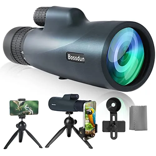 10-30x50 Zoom-Monokular mit Stativ und Telefonadapter - Ferngläser mit 10-30-facher Zoomvergrößerung, wasserdicht und ideal für Vogelbeobachtung und Reisen. Hochwertiges BAK4 Prisma sorgt für klare Bilder selbst bei schlechten Lichtverhältnissen.