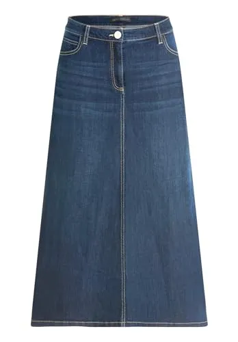 Betty Barclay Damen Jeansrock 42 - Dunkelblauer Denim - Stylischer, ausgestellter Jeansrock für die Freizeit, ideal für jeden Anlass. Gesamtlänge von 85 cm und in modischer Waschung. Perfekt für einen lässigen Look!