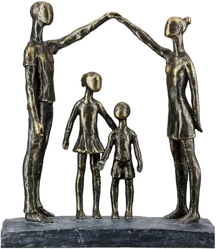 GILDE Skulptur SCHÜTZENDE HÄNDE - Bronze Kunstharz 30cm - Moderne Skulptur aus Kunstharz, die Geborgenheit und Zusammenhalt symbolisiert – ideal für Wohnzimmer, Schlafzimmer oder als besonderes Geschenk.