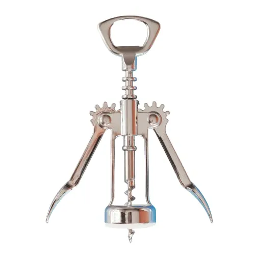 Professioneller Hebelkorkenzieher Sommelier - Tirabuscion Flaschenöffner Wein Öffner Hohlflaschen Korkenzieher Zubehör für Wein und Bier, Kronkorken, Kork, Silikon