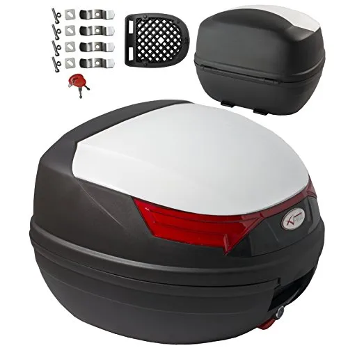 A-Pro Top Case Box 46 LT Universal Motorbike Scooter Luggage Quad White