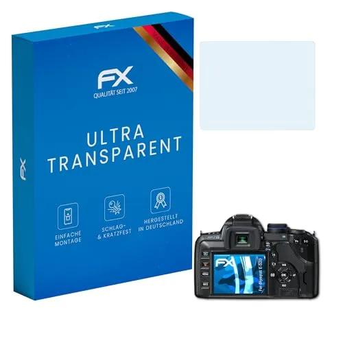 atFoliX Schutzfolie kompatibel mit Olympus E-520 Folie, ultraklare FX Displayschutzfolie (3X)